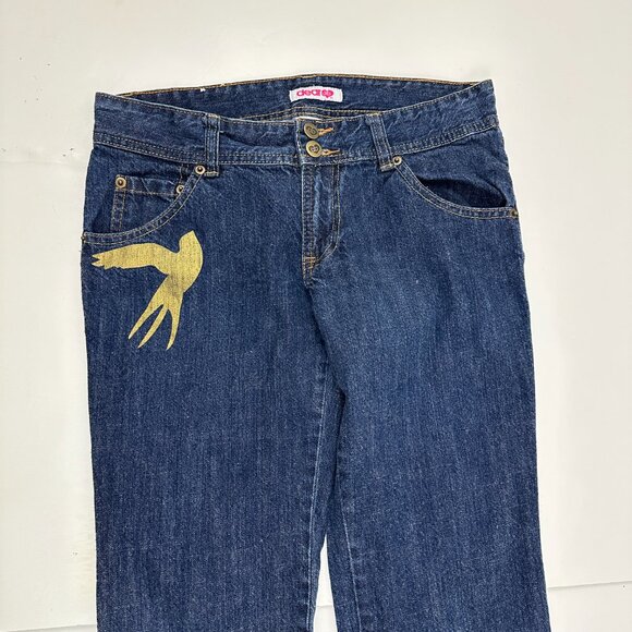 Dear AB Bootcut Dove Detail Women's size 4 Dark Blue Denim Jeans - Picture 2 of 5